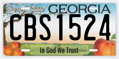 GA license plate CBS1524