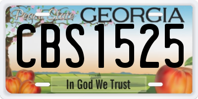 GA license plate CBS1525