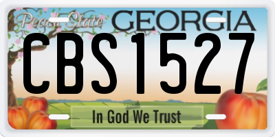 GA license plate CBS1527