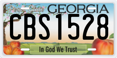 GA license plate CBS1528