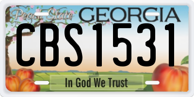 GA license plate CBS1531