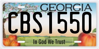 GA license plate CBS1550