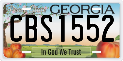 GA license plate CBS1552