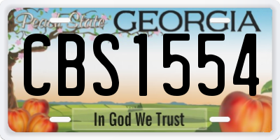 GA license plate CBS1554