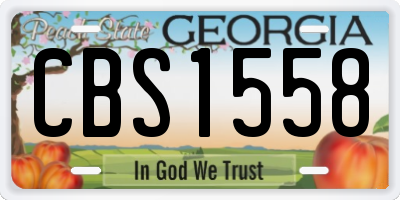 GA license plate CBS1558