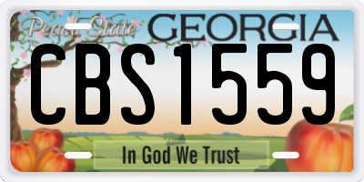 GA license plate CBS1559