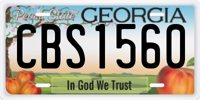 GA license plate CBS1560