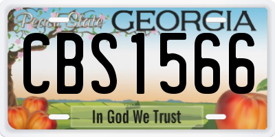 GA license plate CBS1566