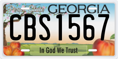 GA license plate CBS1567