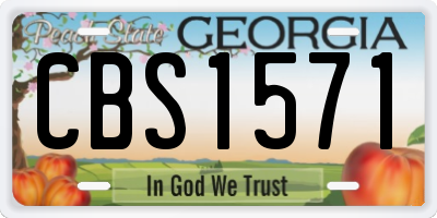 GA license plate CBS1571