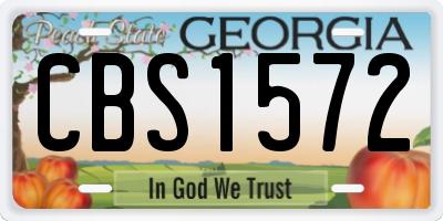 GA license plate CBS1572