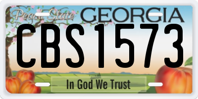 GA license plate CBS1573