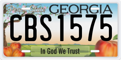 GA license plate CBS1575