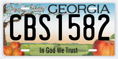 GA license plate CBS1582