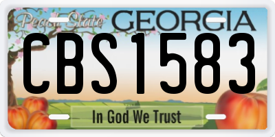 GA license plate CBS1583