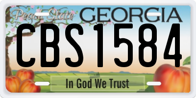 GA license plate CBS1584