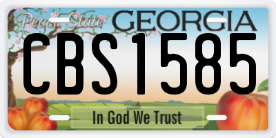 GA license plate CBS1585