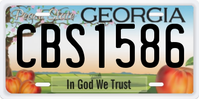 GA license plate CBS1586