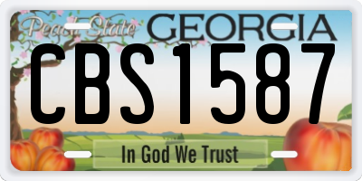 GA license plate CBS1587