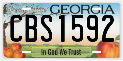 GA license plate CBS1592