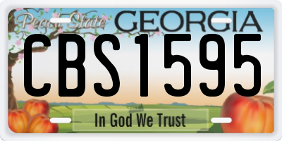 GA license plate CBS1595