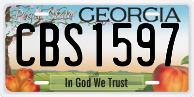 GA license plate CBS1597