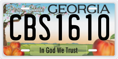 GA license plate CBS1610