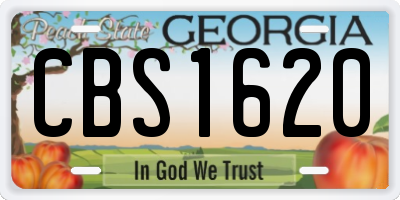 GA license plate CBS1620
