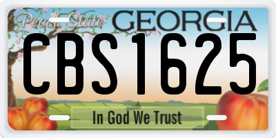 GA license plate CBS1625