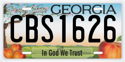 GA license plate CBS1626