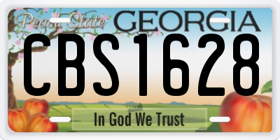 GA license plate CBS1628