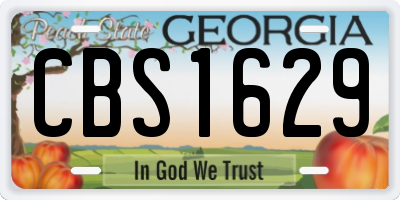 GA license plate CBS1629