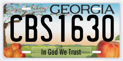 GA license plate CBS1630