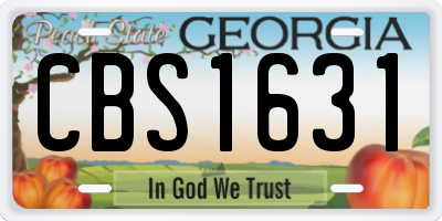 GA license plate CBS1631