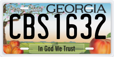 GA license plate CBS1632