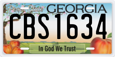 GA license plate CBS1634