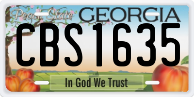 GA license plate CBS1635