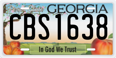 GA license plate CBS1638