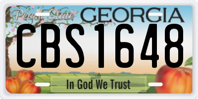 GA license plate CBS1648