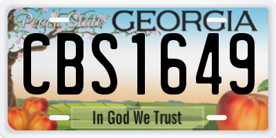 GA license plate CBS1649