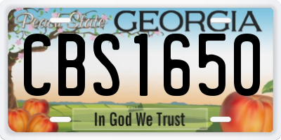GA license plate CBS1650