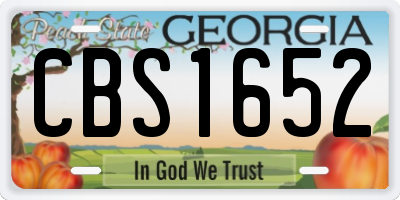 GA license plate CBS1652