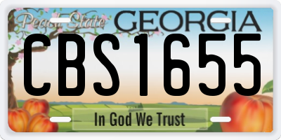 GA license plate CBS1655