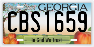 GA license plate CBS1659