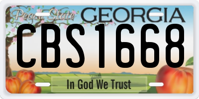 GA license plate CBS1668