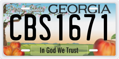 GA license plate CBS1671