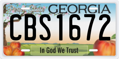 GA license plate CBS1672