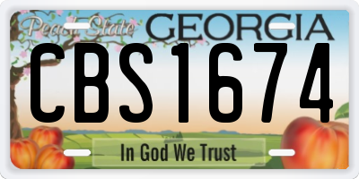 GA license plate CBS1674