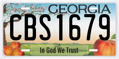 GA license plate CBS1679