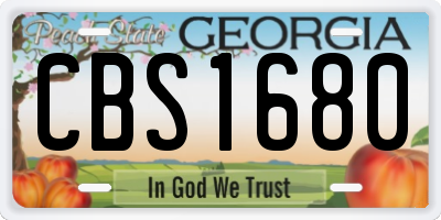 GA license plate CBS1680